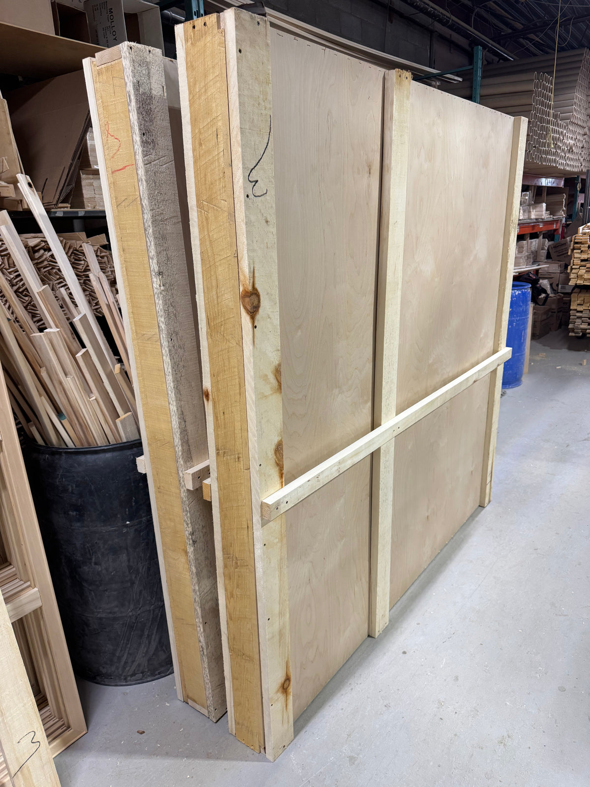 Large Apollon wooden shipping crate secured on a pallet