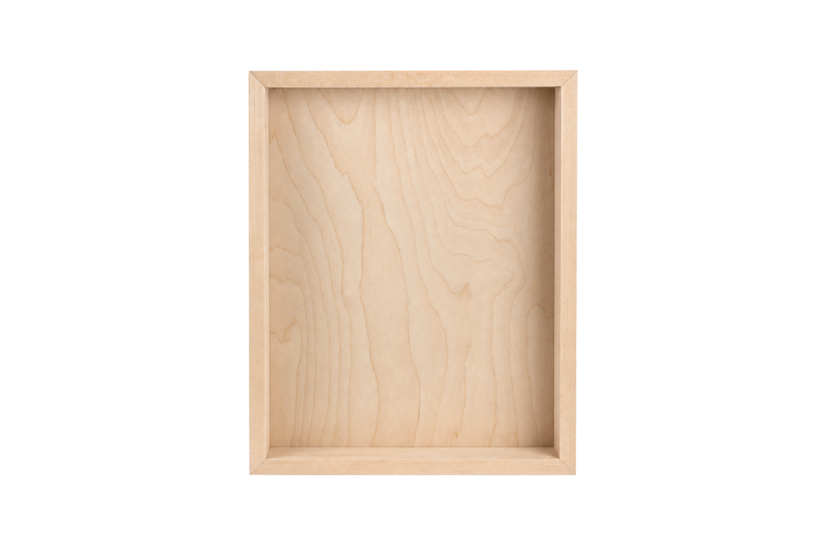 CB3 natural birch wood panel with 3 in cradled profile, front view on white background.