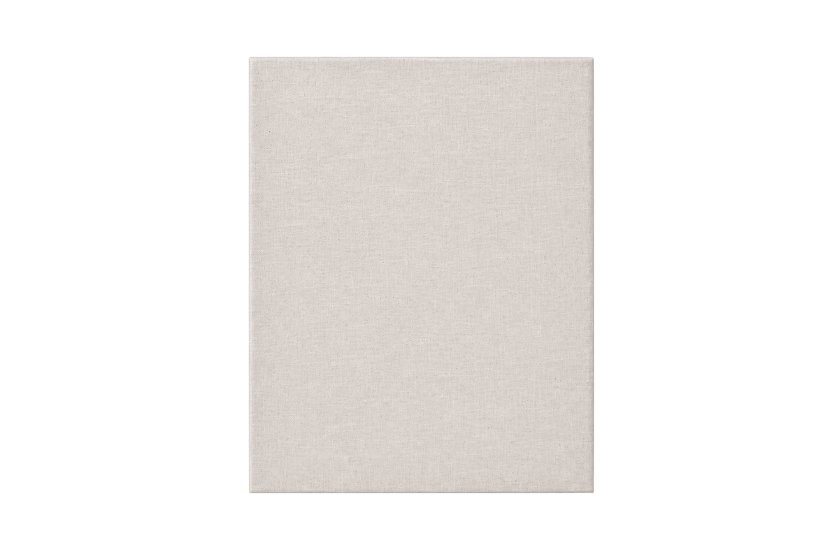 Apollon standard linen canvas, ¾″ profile, close-up of natural linen surface