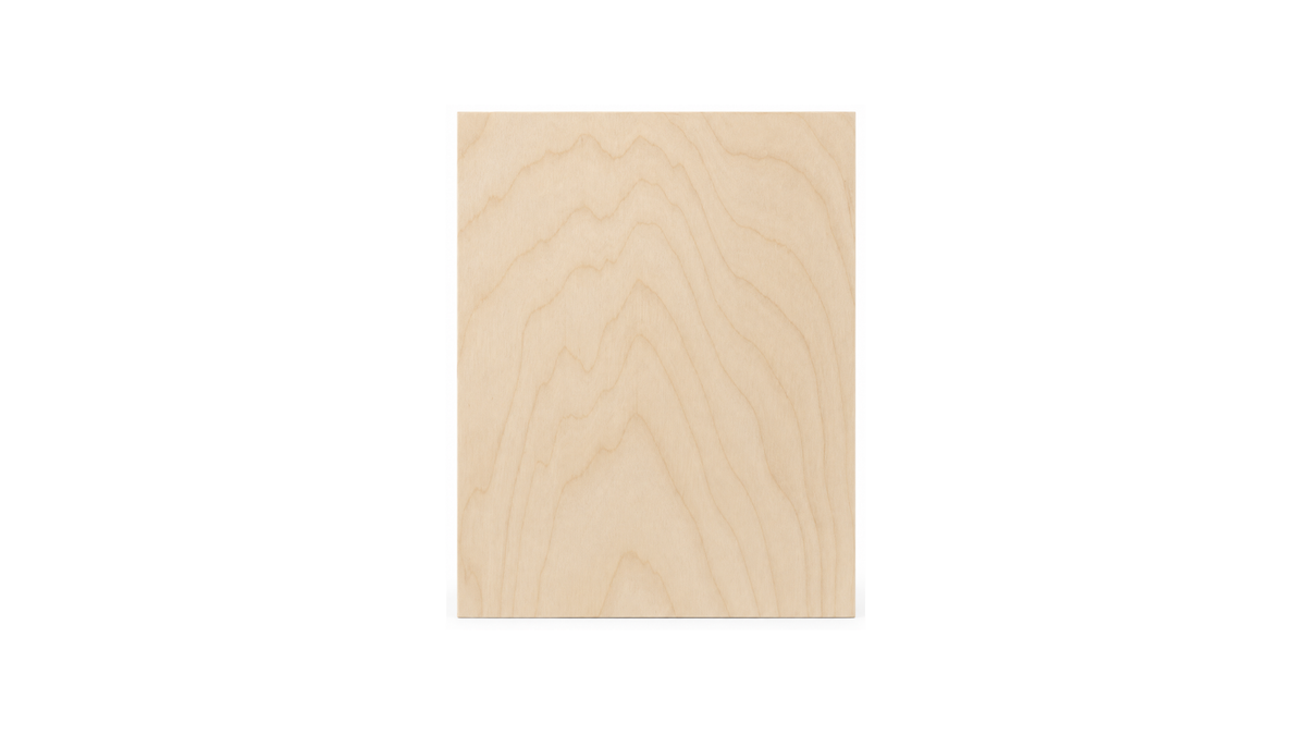 Apollon 3 mm unframed birch panel board, front view showing natural wood grain