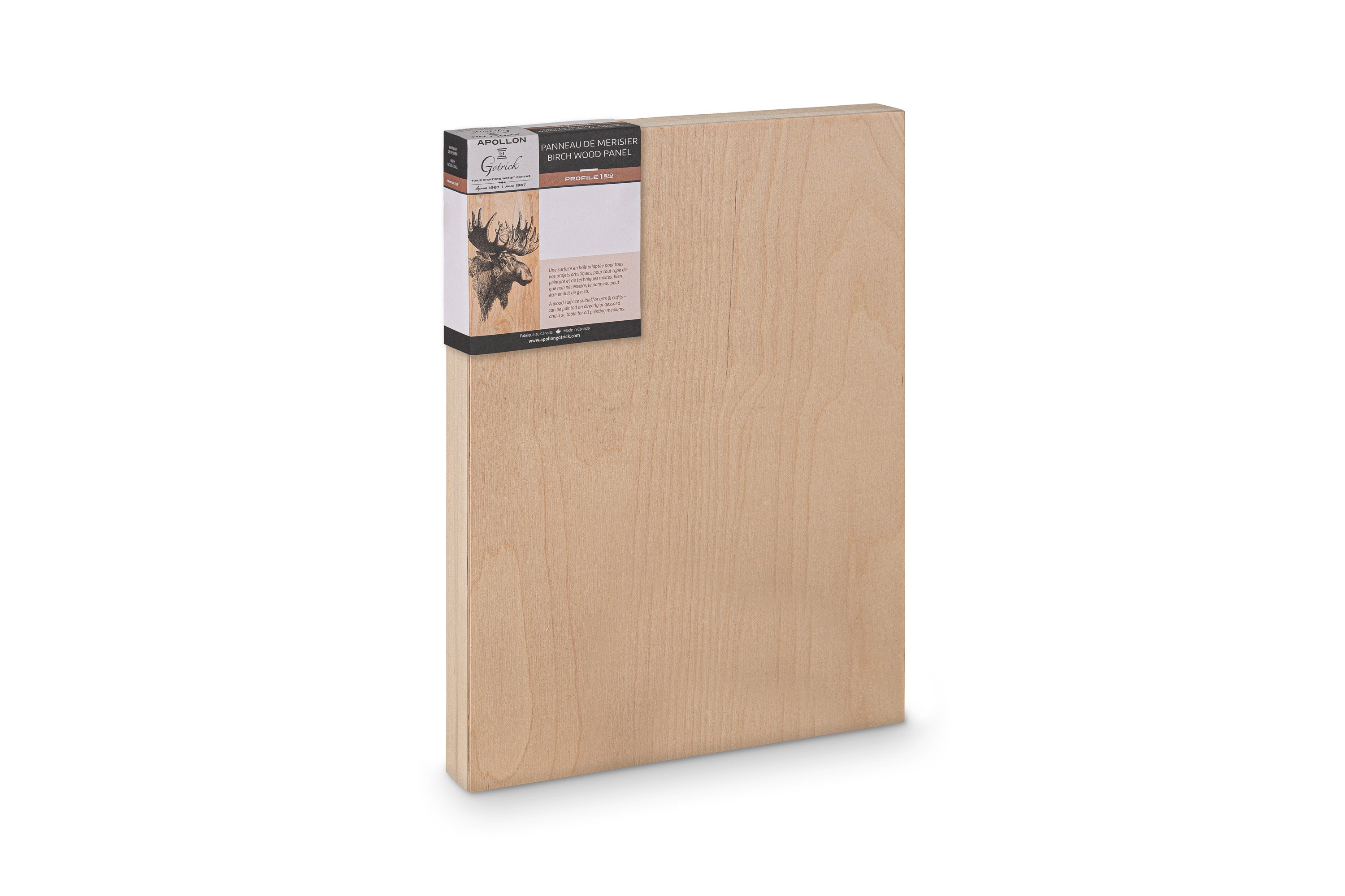 Apollon 1¾″ profile cradled birch wood panel