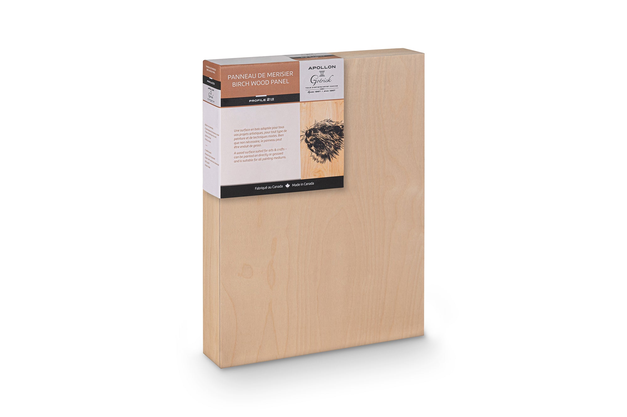 Apollon 2½″ profile cradled birch wood panel