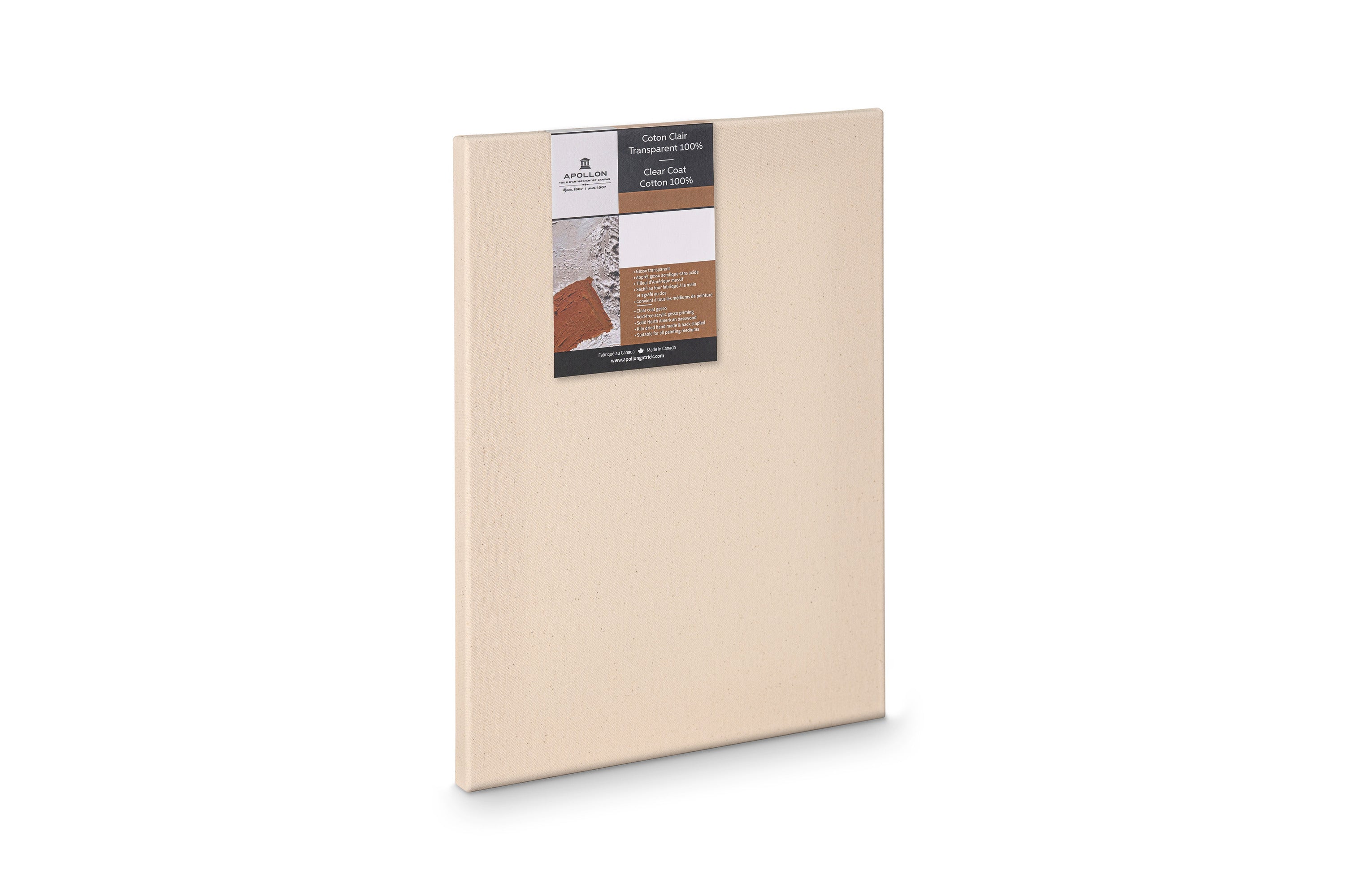 Apollon clear-coat cotton canvas, ¾″ standard profile