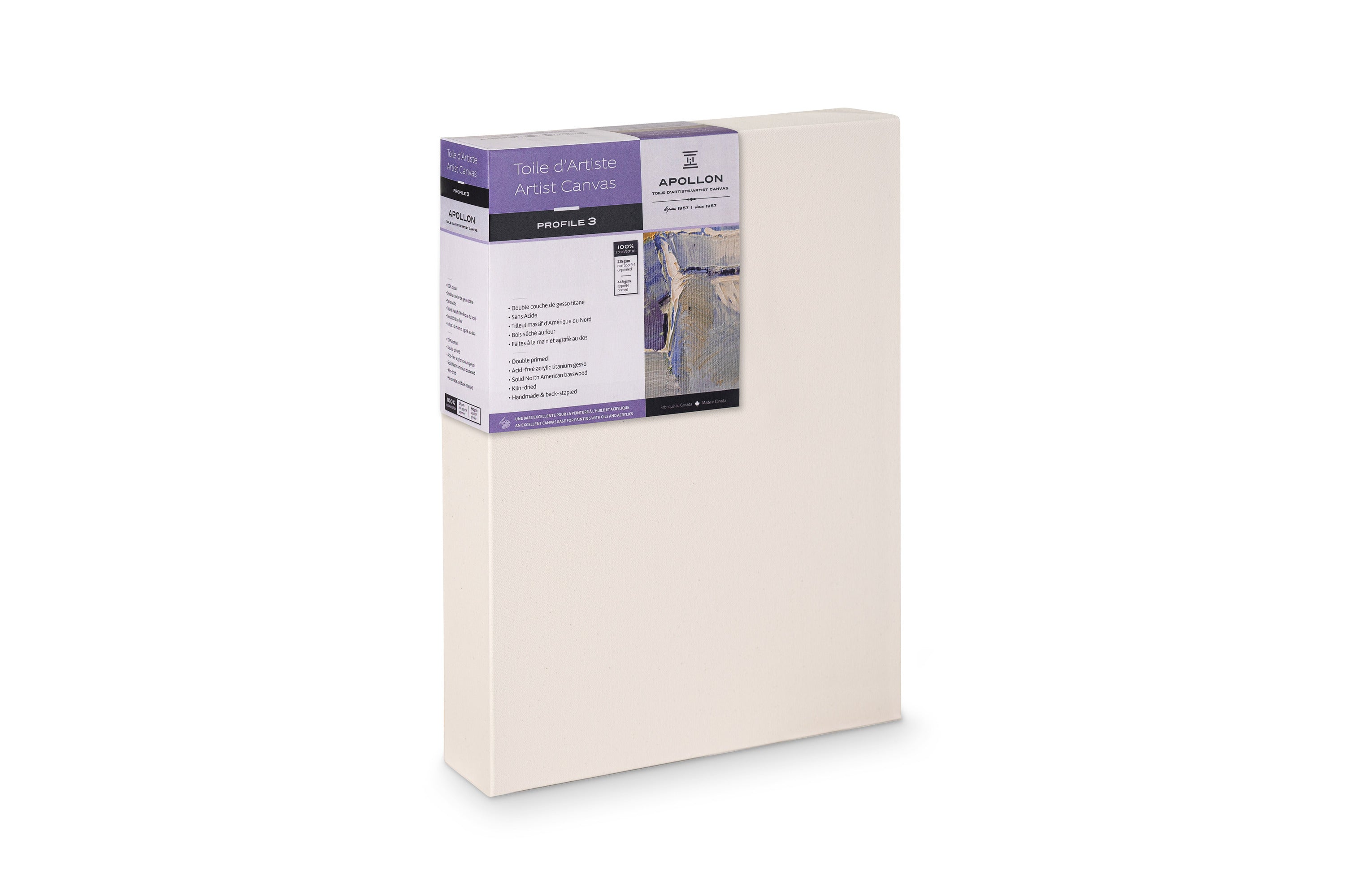 Apollon cotton artist canvas, 3″ deep profile