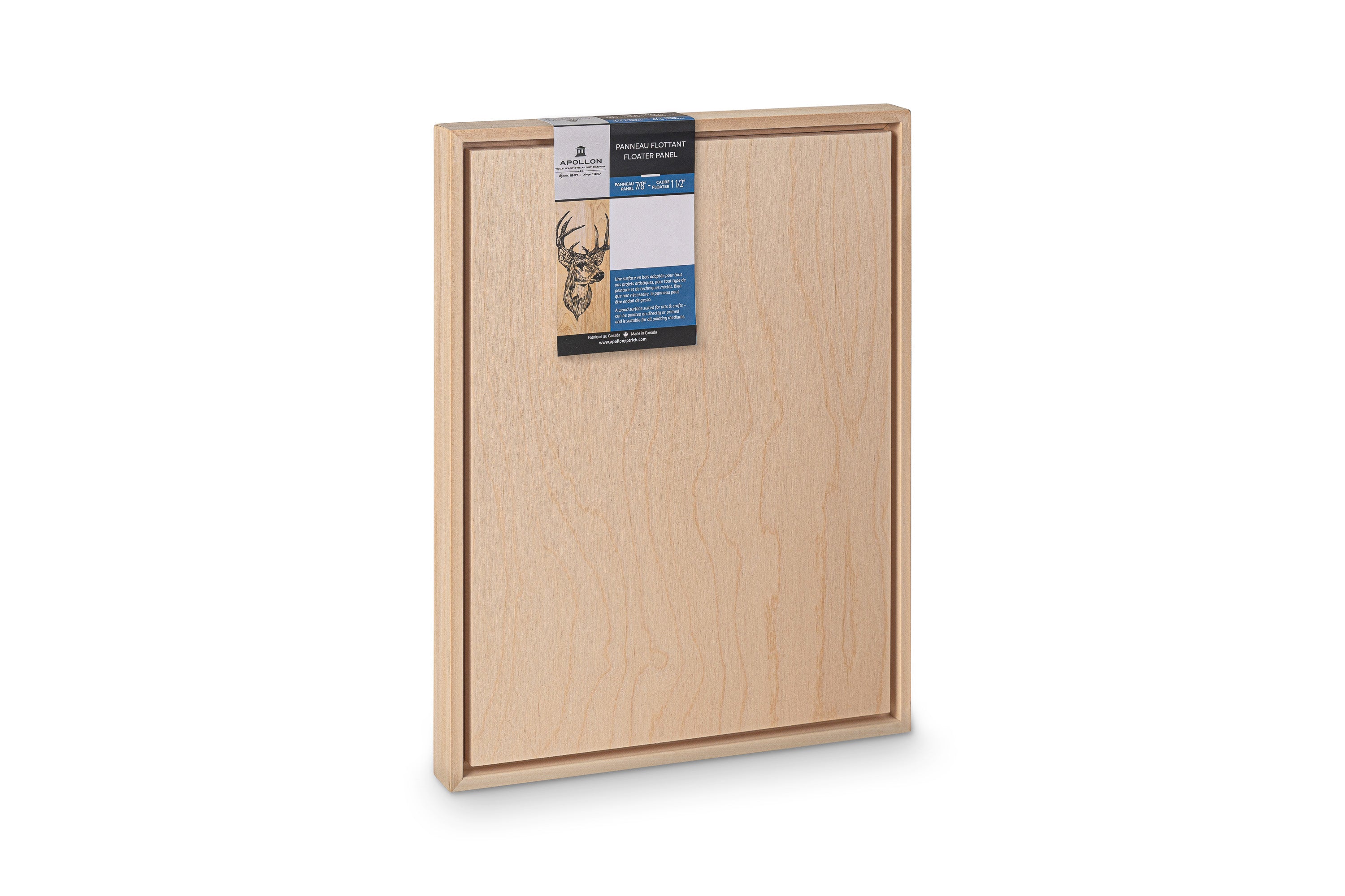 Apollon floater-framed birch wood panel, 1½″ profile